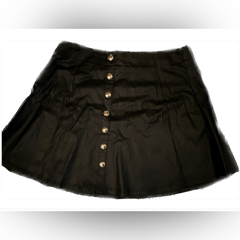 Pleather High Waisted Skirt